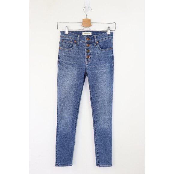 Madewell 9" Mid-Rise Skinny Crop Jeans Sz 23 Button-Front Tencel Denim Edition - Picture 4 of 10
